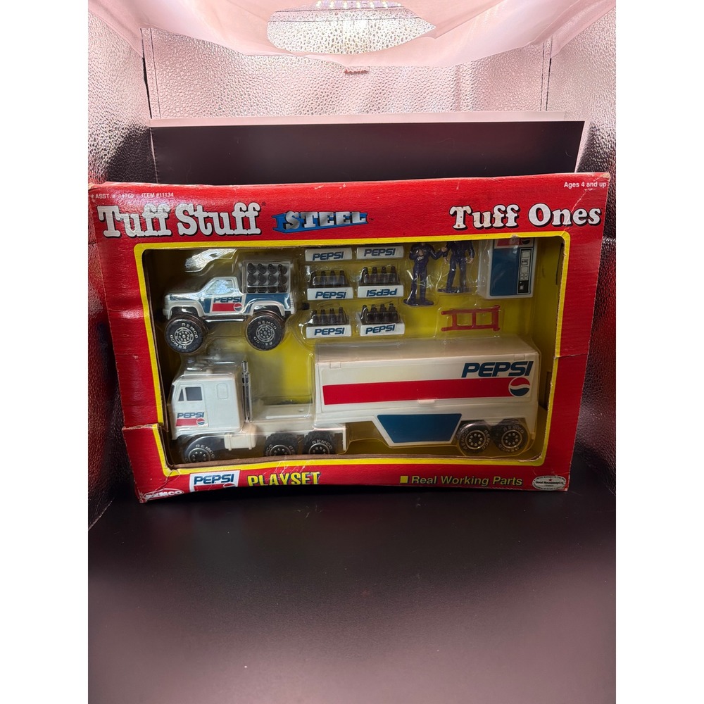 Vintage Remco Tuff Stuff Steel Pepsi Playset Die-Cast Truck Set 11134